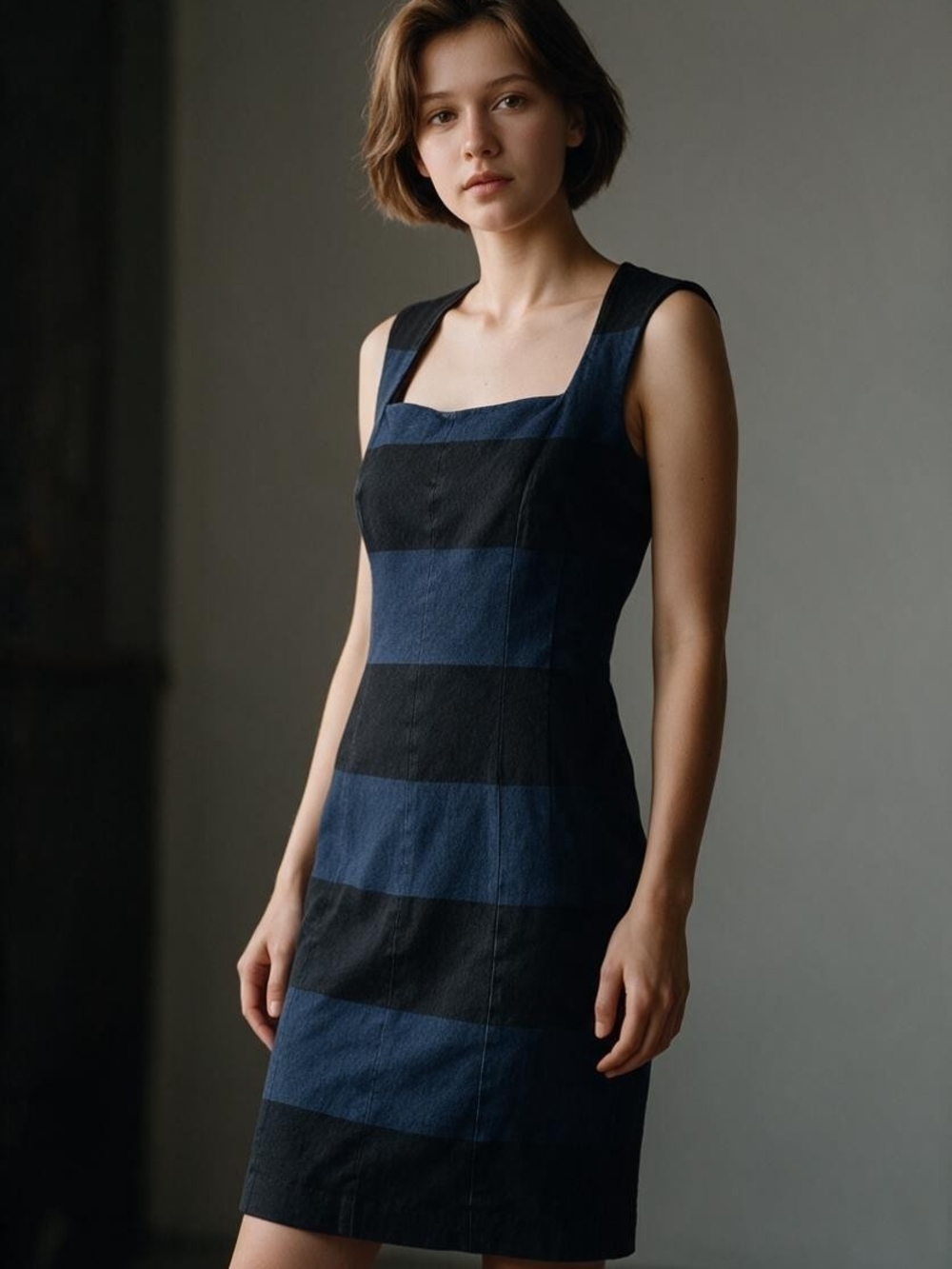 Banana Republic Striped Denim Dress- 8